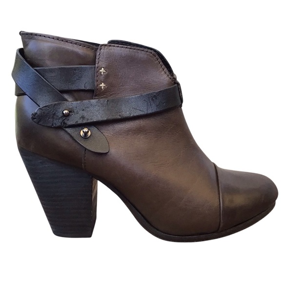Rag & Bone Brown Leather Harrow Ankle Boots - Picture 6 of 10